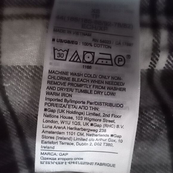 NWT Gap Black And White Plaid Shirt Women's Size XS - Picture 3 of 6